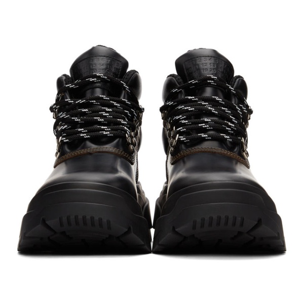 메종마르지엘라 메종마르지엘라 Maison Margiela Black Leather Lace-Up Boots 221168F120026