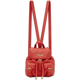 베르사체 진 꾸뛰르 베르사체 Versace Jeans Couture Red Quilted Faux-Leather Backpack 221202F042012
