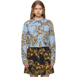 베르사체 진 꾸뛰르 베르사체 Versace Jeans Couture Blue Regalia Baroque Denim Jacket 221202F060004