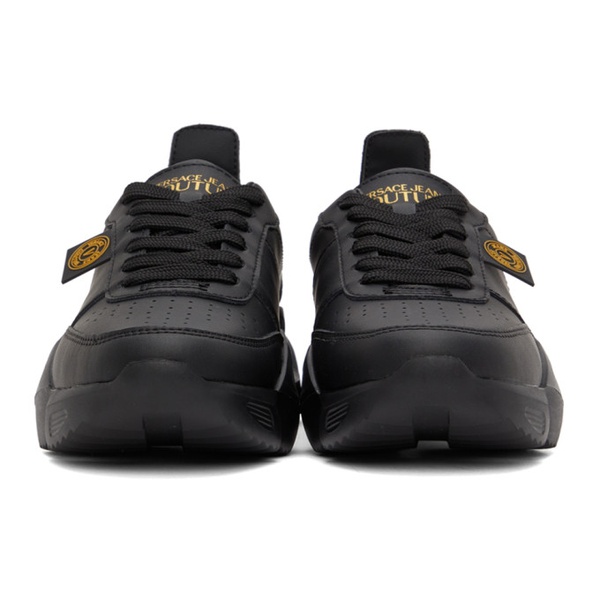 베르사체 베르사체 진 꾸뛰르 베르사체 Versace Jeans Couture Black V-Emblem Gravity Low-Top Sneakers 221202F128012
