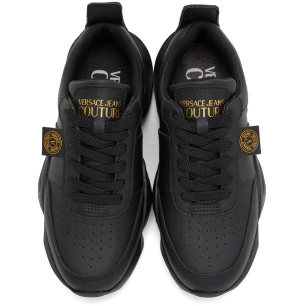 베르사체 베르사체 진 꾸뛰르 베르사체 Versace Jeans Couture Black V-Emblem Gravity Low-Top Sneakers 221202F128012