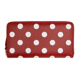 Comme des Garcons Wallets Red & White Dots Zip Wallet 221230F040029