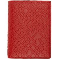 Comme des Garcons Wallets Red Embossed Roots Bifold Card Holder 221230M163031