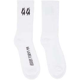 44 Label Group White 44 Logo Socks 221248F076000