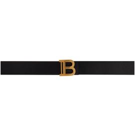 발망 Balmain Black Leather 4cm B Belt 221251F001003