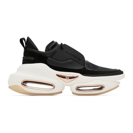 발망 Balmain Black Leather & Suede B-Bold Sneakers 221251F128000