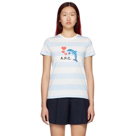 아페쎄 A.P.C. White & Blue Cloe T-Shirt 221252F110032