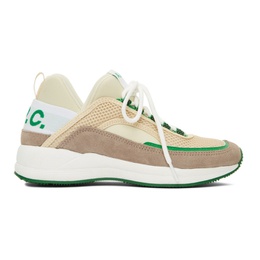 아페쎄 A.P.C. Beige & Green Run Around Sneakers 221252F128001