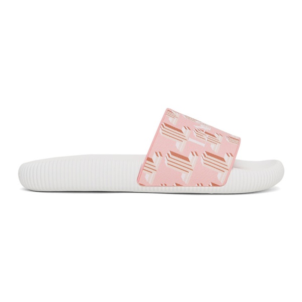 랑방 Lanvin Pink & White Arpege Slides 221254F124000