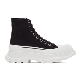 알렉산더맥퀸 Alexander McQueen Black & White Tread Slick High Sneakers 221259F127000
