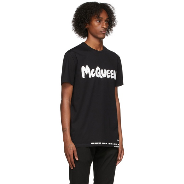 알렉산더 맥퀸 알렉산더맥퀸 Alexander McQueen Black Logo T-Shirt 221259M213329
