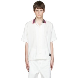 폴스미스 Paul Smith White Knitted Collar Shirt 221260M192022