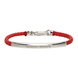 조르지오 아르마니 Giorgio Armani Red Braided Bracelet 221262M142002