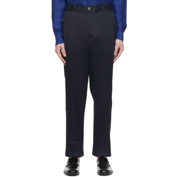 아르마니 조르지오 아르마니 Giorgio Armani Navy Cotton Trousers 221262M191005