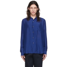 조르지오 아르마니 Giorgio Armani Blue Silk Shirt 221262M192006