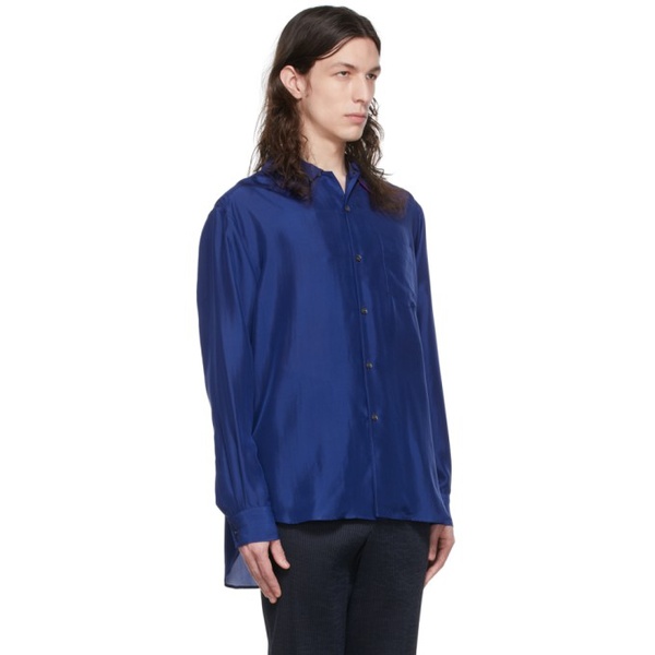 아르마니 조르지오 아르마니 Giorgio Armani Blue Silk Shirt 221262M192006
