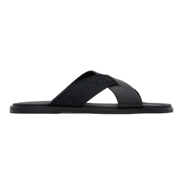 조르지오 아르마니 Giorgio Armani Black Leather Sandals 221262M234001