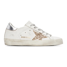 골든구스 Golden Goose SSENSE Exclusive White & Silver Super-Star Classic Sneakers 221264F128002
