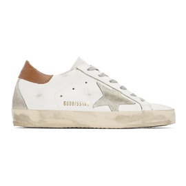 골든구스 Golden Goose White & Brown Super-Star Classic Sneakers 221264F128031