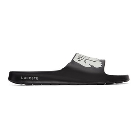 라코스테 Lacoste Black & White Croco 2.0 Slides 221268M234000