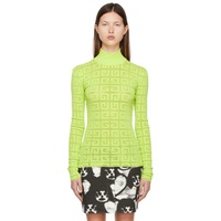 지방시 Givenchy Green Knit Monogram Sweater 221278F096002