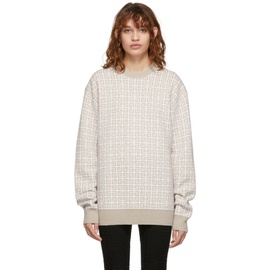 지방시 Givenchy Beige & White Cashmere 4G Sweater 221278F096003