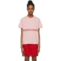 지방시 Givenchy Pink Lace Insert T-Shirt 221278F110012