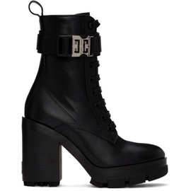 지방시 Givenchy Black Terra Heel Combat Boots 221278F113004