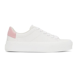 지방시 Givenchy White & Pink City Sneakers 221278F128002