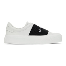 지방시 Givenchy White & Black City Court Slip-On Sneaker 221278F128005