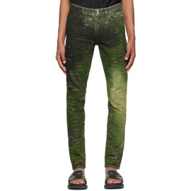 지방시 Givenchy Green Distressed Jeans 221278M191021