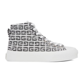 지방시 Givenchy White 4G Jacquard City Sneakers 221278M236000