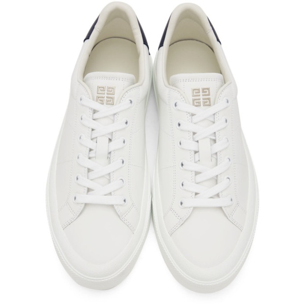 지방시 지방시 Givenchy White & Navy City Sneakers 221278M237005