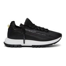 지방시 Givenchy Black Perforated Leather Spectre Runner Zip Low Sneakers 221278M237026