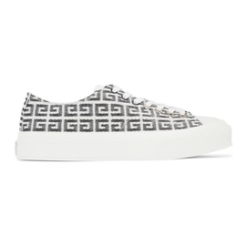 지방시 Givenchy Black & White 4G Jacquard City Sneakers 221278M237034