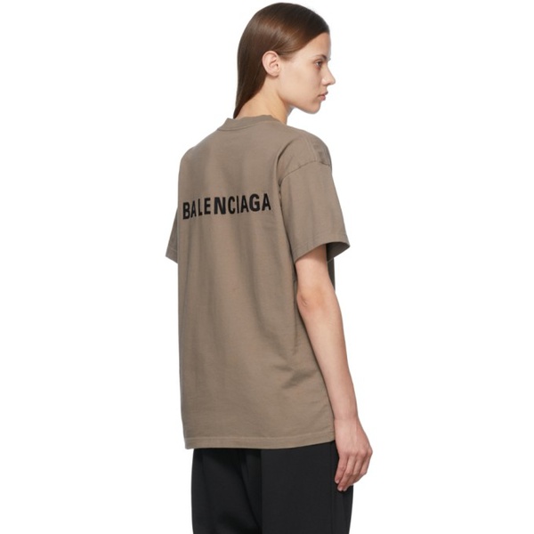발렌시아가 발렌시아가 Balenciaga Brown Cotton T-Shirt 221342F110036