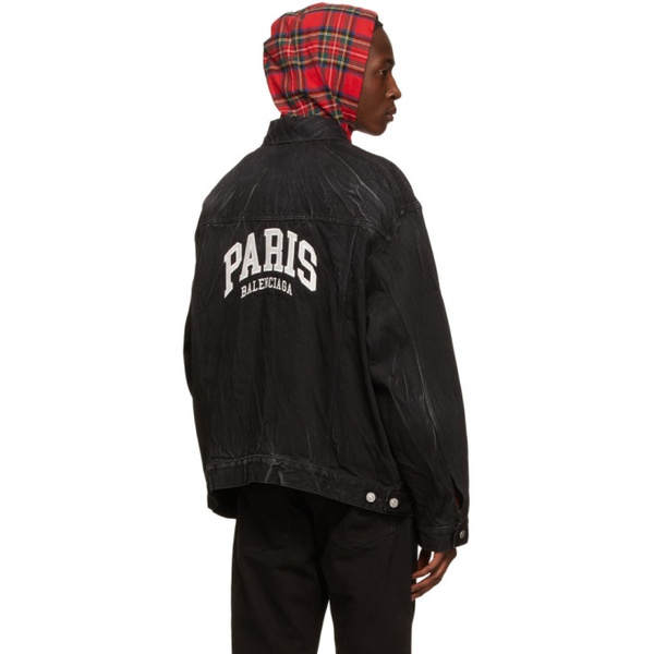 발렌시아가 발렌시아가 Balenciaga Black Cities Paris Denim Jacket 221342M186005