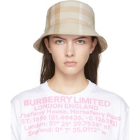 버버리 Burberry Beige Check Bucket Hat 221376F015005