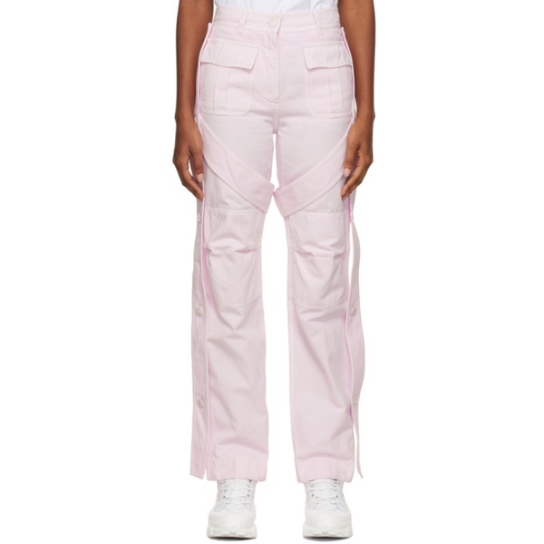 버버리 버버리 Burberry Pink Amelia Cargo Trousers 221376F087000