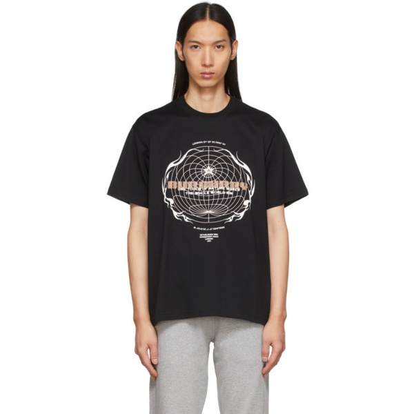 버버리 버버리 Burberry Black Globe Graphic T-Shirt 221376M213011