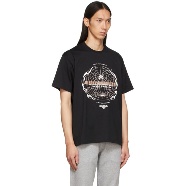 버버리 버버리 Burberry Black Globe Graphic T-Shirt 221376M213011