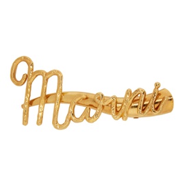 마르니 Marni Gold Cursive Logo Hair Clip 221379F018000