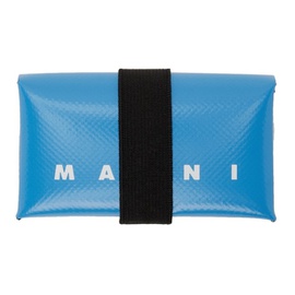 마르니 Marni Blue & Black PVC Trifold Wallet 221379M164000