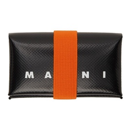 마르니 Marni Black & Orange PVC Trifold Wallet 221379M164002