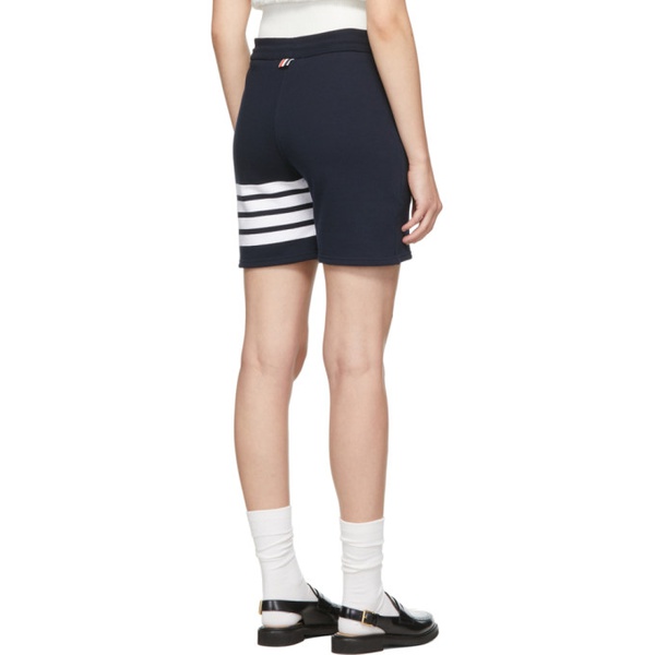 톰브라운 톰브라운 Thom Browne Navy Cotton 4-Bar Shorts 221381F088001