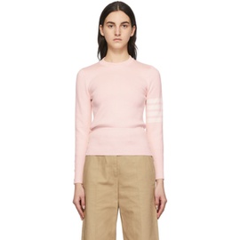 톰브라운 Thom Browne Pink Classic Milano Stitch 4-Bar Sweater 221381F096002
