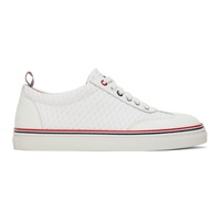 톰브라운 Thom Browne White Leather & Mesh Sneakers 221381F128003