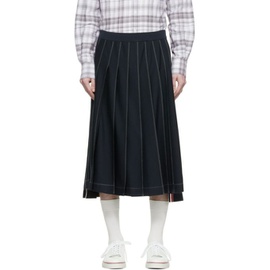 톰브라운 Thom Browne Navy Wool Skirt 221381M193015