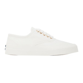 Maison Kitsune White Canvas Laced Low-Top Sneakers 221389F128001