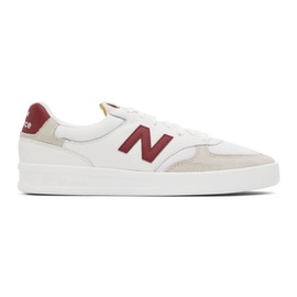 뉴발란스 New Balance White & Red 300 Court Sneakers 221402M237098